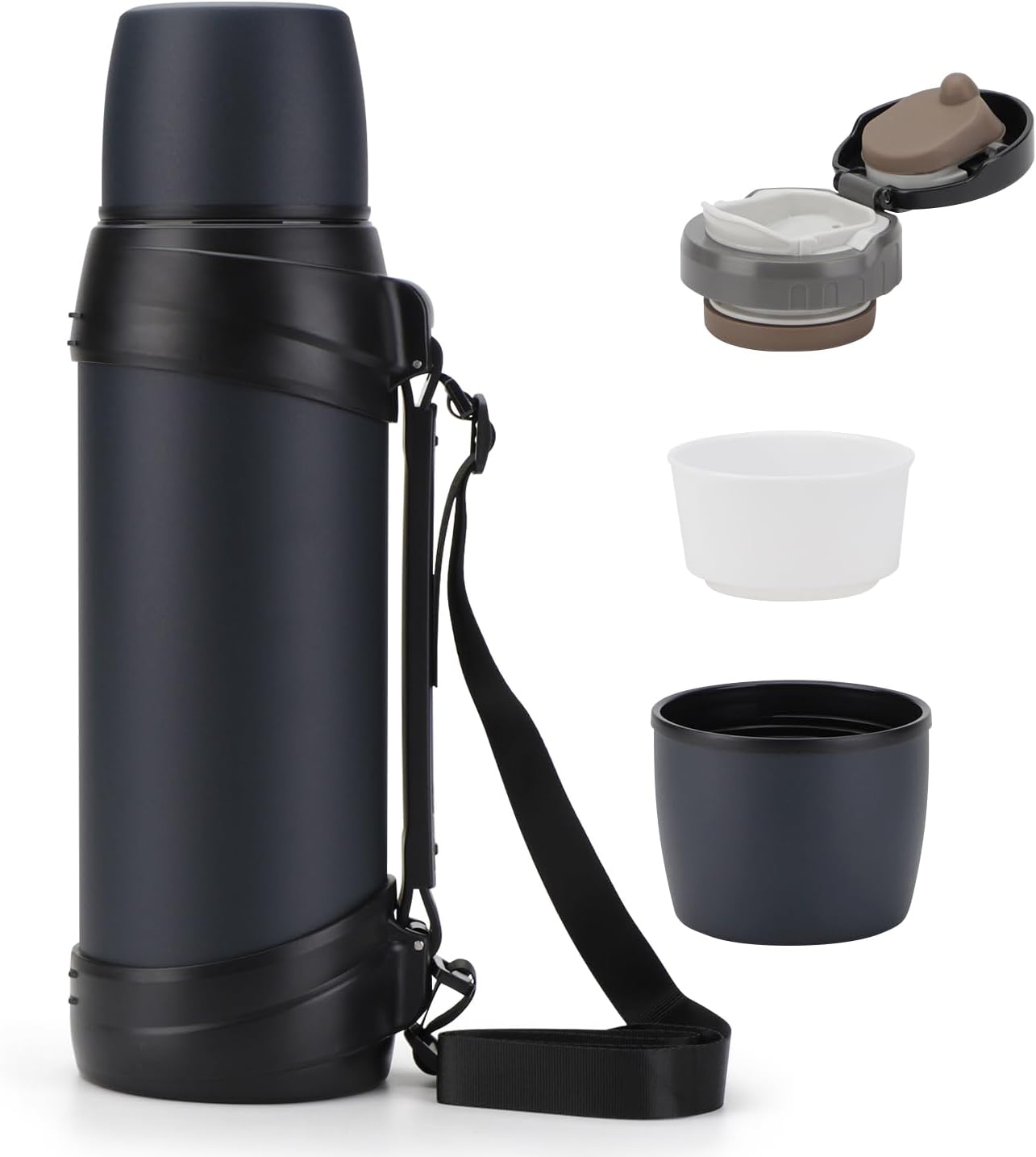

84oz/2.5L Large Coffee Thermoses for Travel Stainless Steel Large Flask with Handle for Hiking Fishing Camping темно-синього кольору