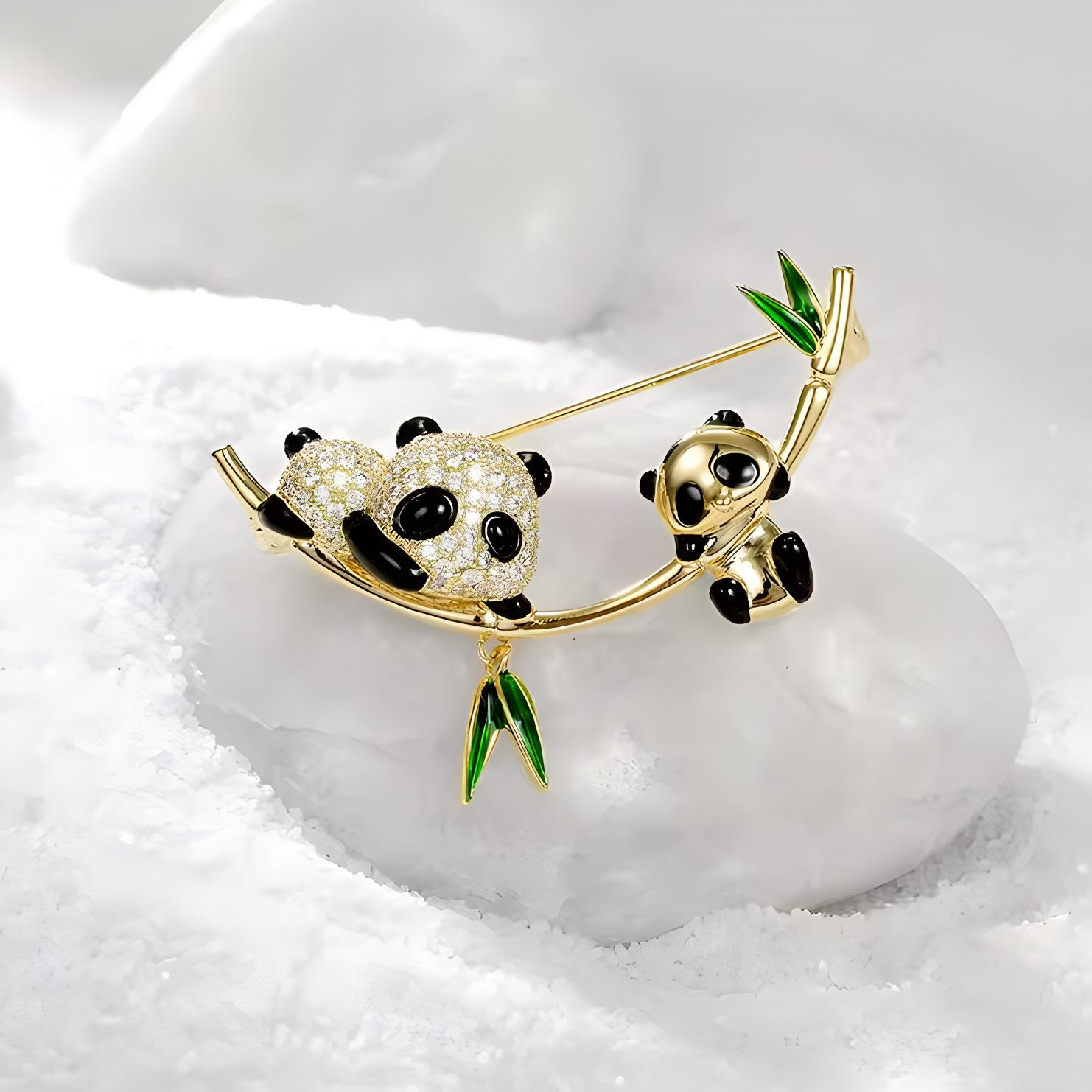 

Милая брошь в виде панды Гофэн, высококачественный женский дизайн, ниша, новая китайская брошь, булавка для костюма, анти-световые аксессуары