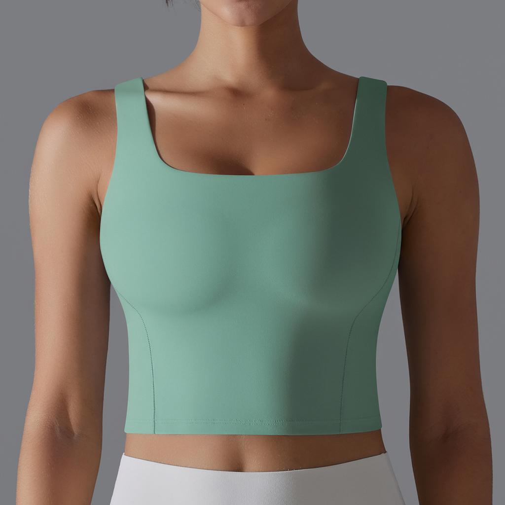 One Cup Tight Height Elastic Solid Color Sports Underwear Vest Running Fitness Yoga Wear Bra