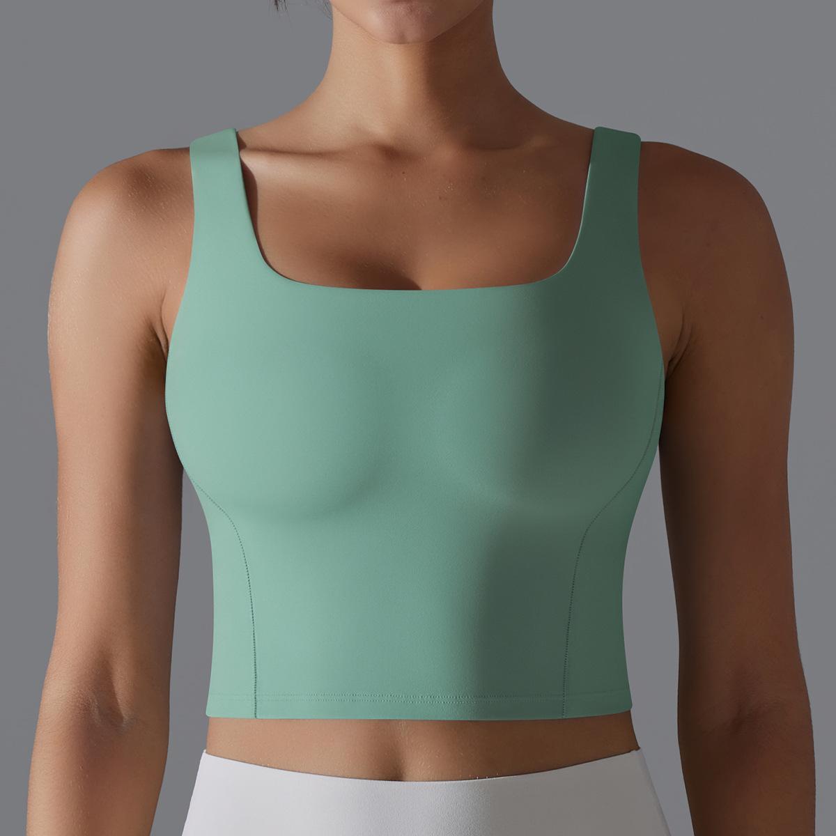 Одна чашка обтягивающее эластичное однотонное спортивное нижнее белье жилет для бега — фото 14