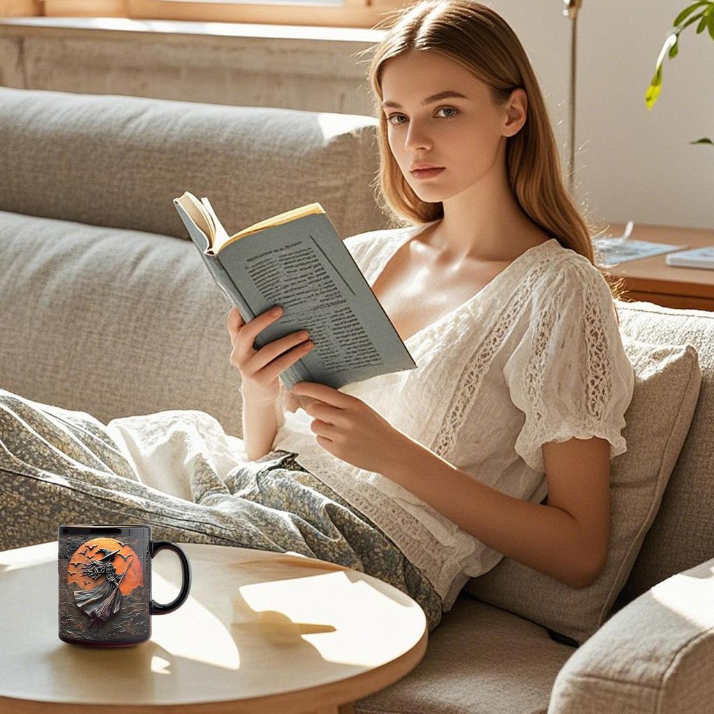 Caneca de Chá Bruxa 325ml Canecas de Halloween Cerâmica Caneca de Café da Manhã Para Rotina Matinal Festa de Aniversário Lazer de Fim de Semana Momentos Relaxantes
