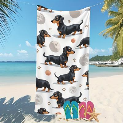 Cute Dachshund Beach Towel Funny Sausage Dog Graphic Bath Towel Large Travel Towel Unique Gift for Wiener Dog Lovers Pet Fans