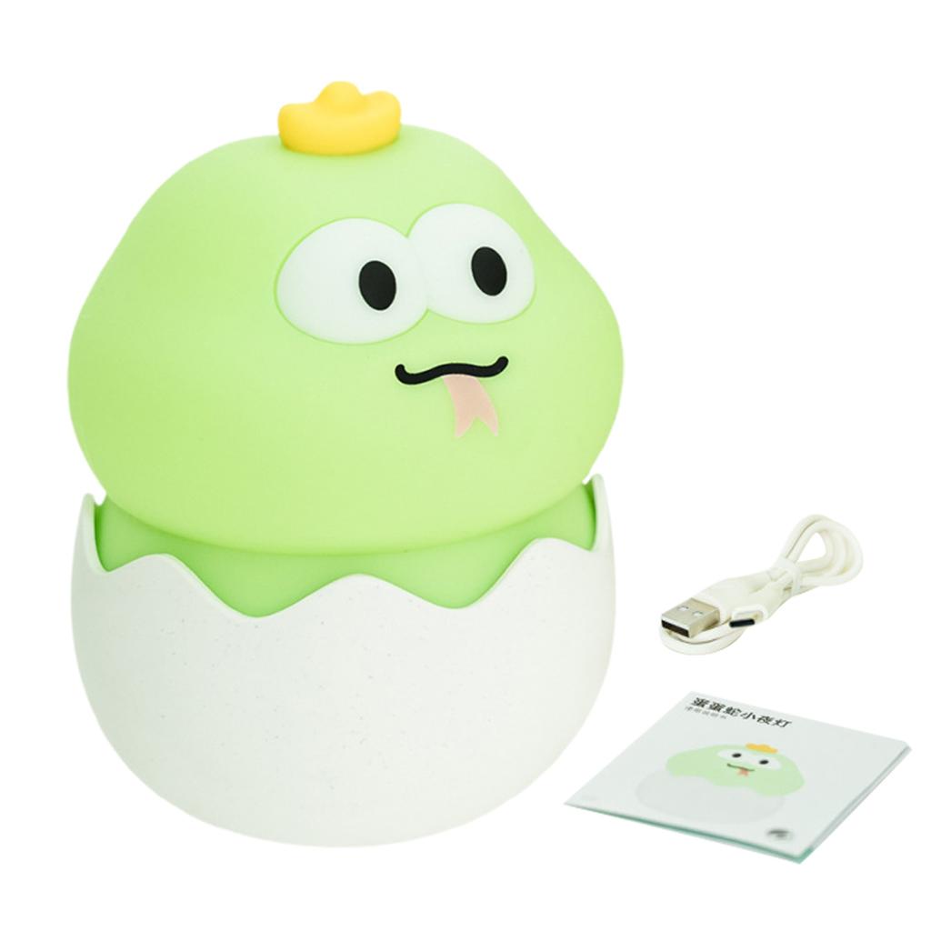 Eggshell Snake Tumbler Night Light Rechargeable Adjustable Cartoon Snake Desk Light Home Office Bedroom Bedside Decorative LED Table Lamp