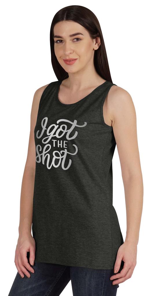 Inkmeso I Got The Shot Funny Pro-Vaccine Sleeveless Tank Top T-shirt For