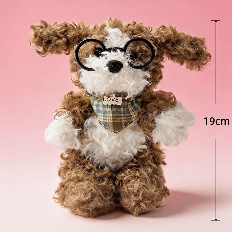 Dog Plush Toys Glasses Dog Squishy Stuffed Doll Adorably Accompany Sleep Toy Kawaii Room Decor Toys Birthday Surprise Gifts