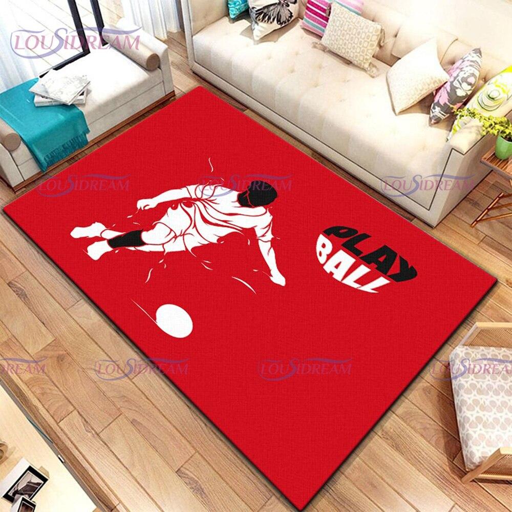 3D-Fußball-Fußball-Bilder-Teppich, Fußballfeld-Druck, Teppiche für Schlafzimmer, Wohnzimmer, Teppich, Hauseingang, Fußmatte, Kinderzimmer-Teppich