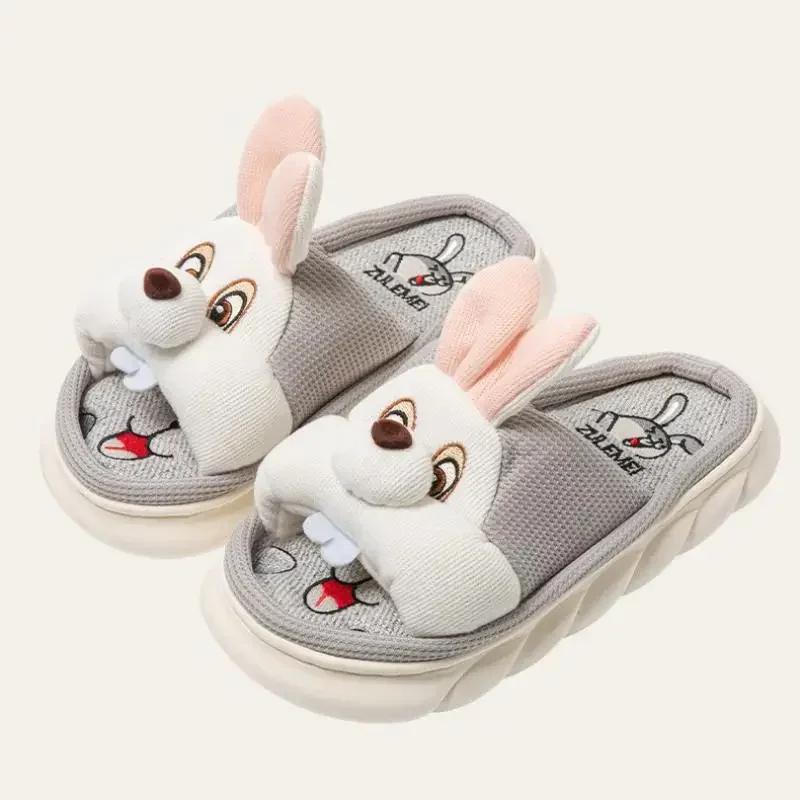 Mode Lässige Plateau-Slipper Damen Zuhause Niedlich Cartoon Hase Designer Schuhe Mädchen Flach Mode Beliebt Indoor Slipper Damen Offene Zehen