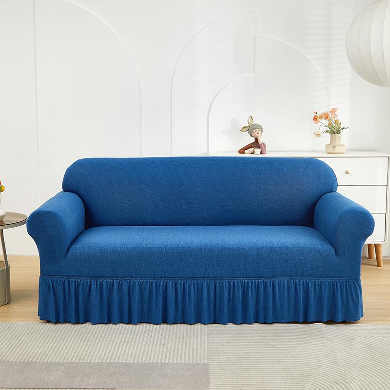 1pc Stretch Sofa Slipcover Non-slip Sofa Cover With Skirt Geometry Couch Cover for Bedroom Office Living Room Home Decor