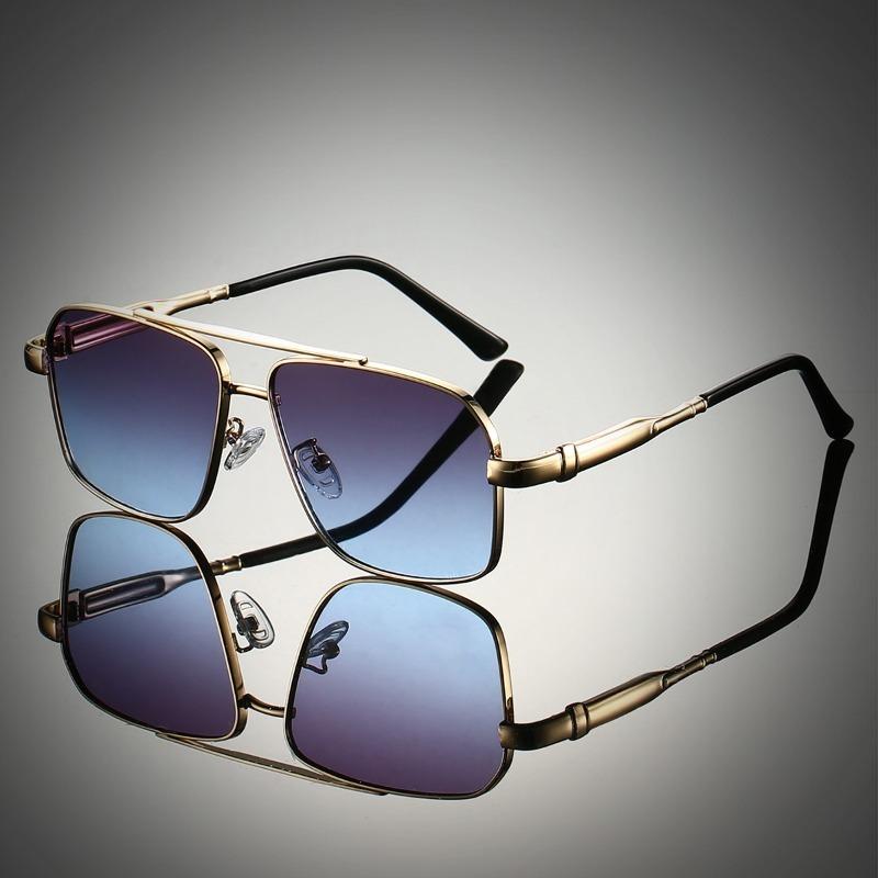 Vintage Square Sunglasses Men Fashion Gradient Multi-color Casual Shades Women Trendy Brand Design Oversized Sun Glasses