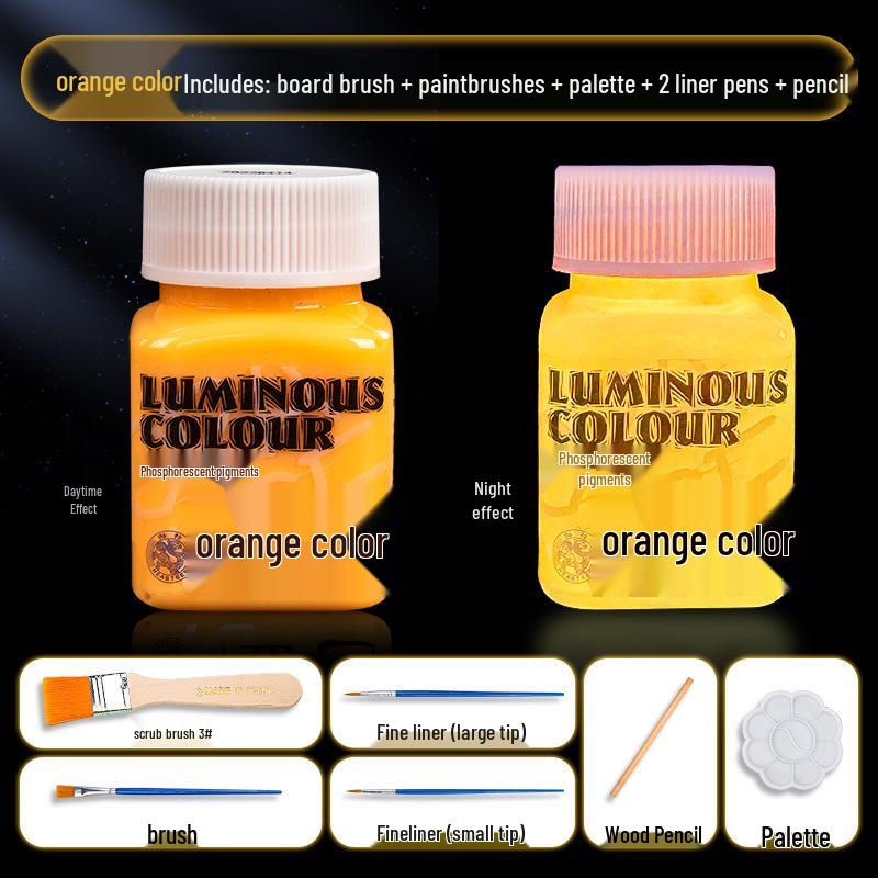 Glow-in-the-Dark Fluorescent Pigment Set for Kids - Perfect for DIY Clothes, Shoes, Plaster Dolls, and Hand-Painted Crafts!