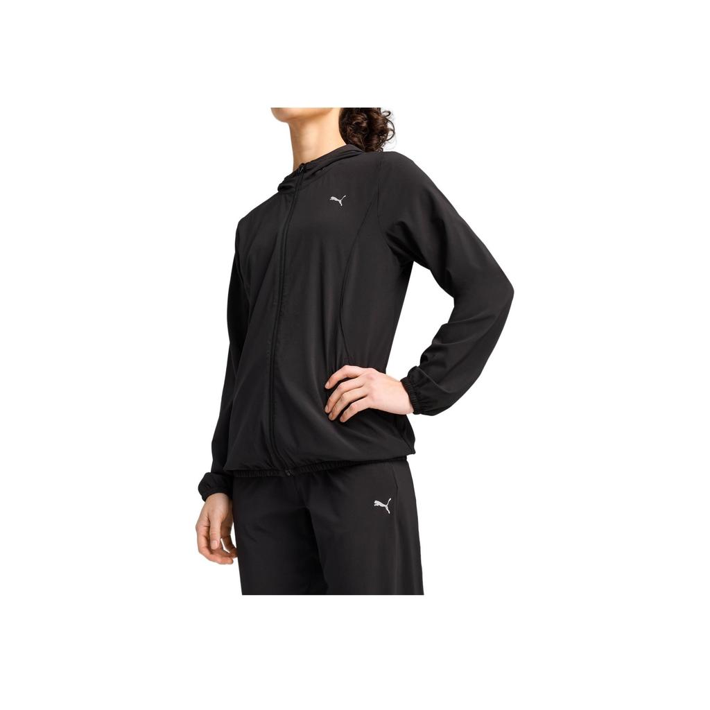 Puma Solid Color Hooded Zip-Up Long Sleeve Jacket Women jackets Black 527265-01