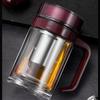 WANXIANG Double-Walled Glass Mug with Lid and Handle