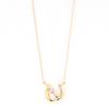 Estelle Official Women's Necklace, 10K Yellow Gold with White Topaz and Horseshoe Motif, 0351-1414-0041-0000