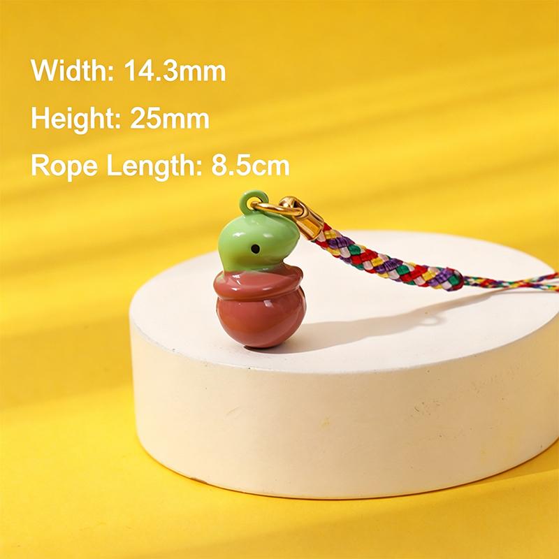Zodiac Animal Copper Bell Keychain Cartoon Animal Keyring Pendant Bag Decor Phone Ornament For Festival Gifts
