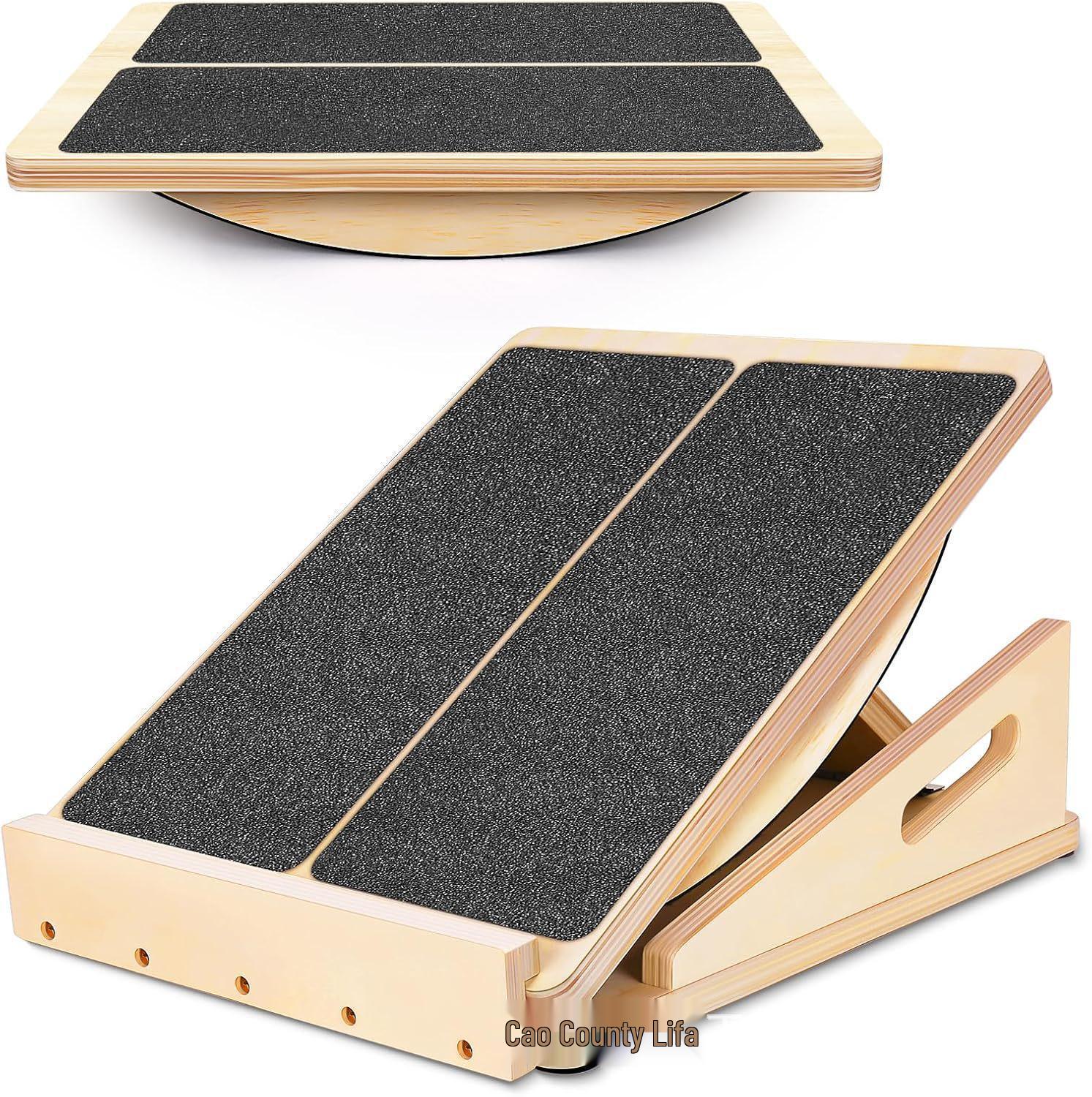 Adjustable Wooden Calf Stretcher Board - Solid Wood Foot Pedal for Balance and Stretching