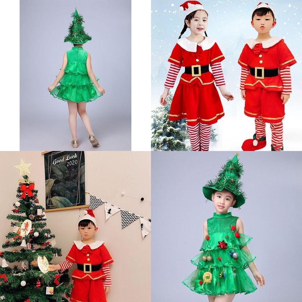 Deliziosi Costumi da Albero di Natale Per Bambine Outfit Elegante per Bambini Con Adorabile Cappello