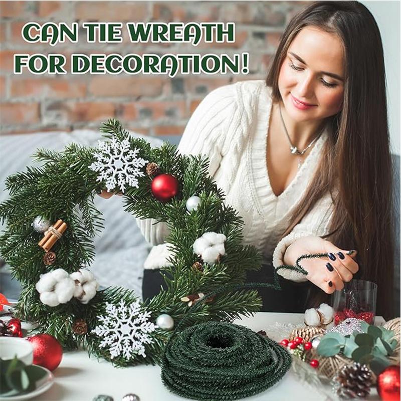 1Pcs Christmas Decoration Green Garland Artificial Plant Wreath Ornament for Home Decor Party DIY New Year Xmas Tree Accessory