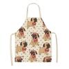 Aprons Cute Dog Printed Cotton Linen Kitchen Apron
