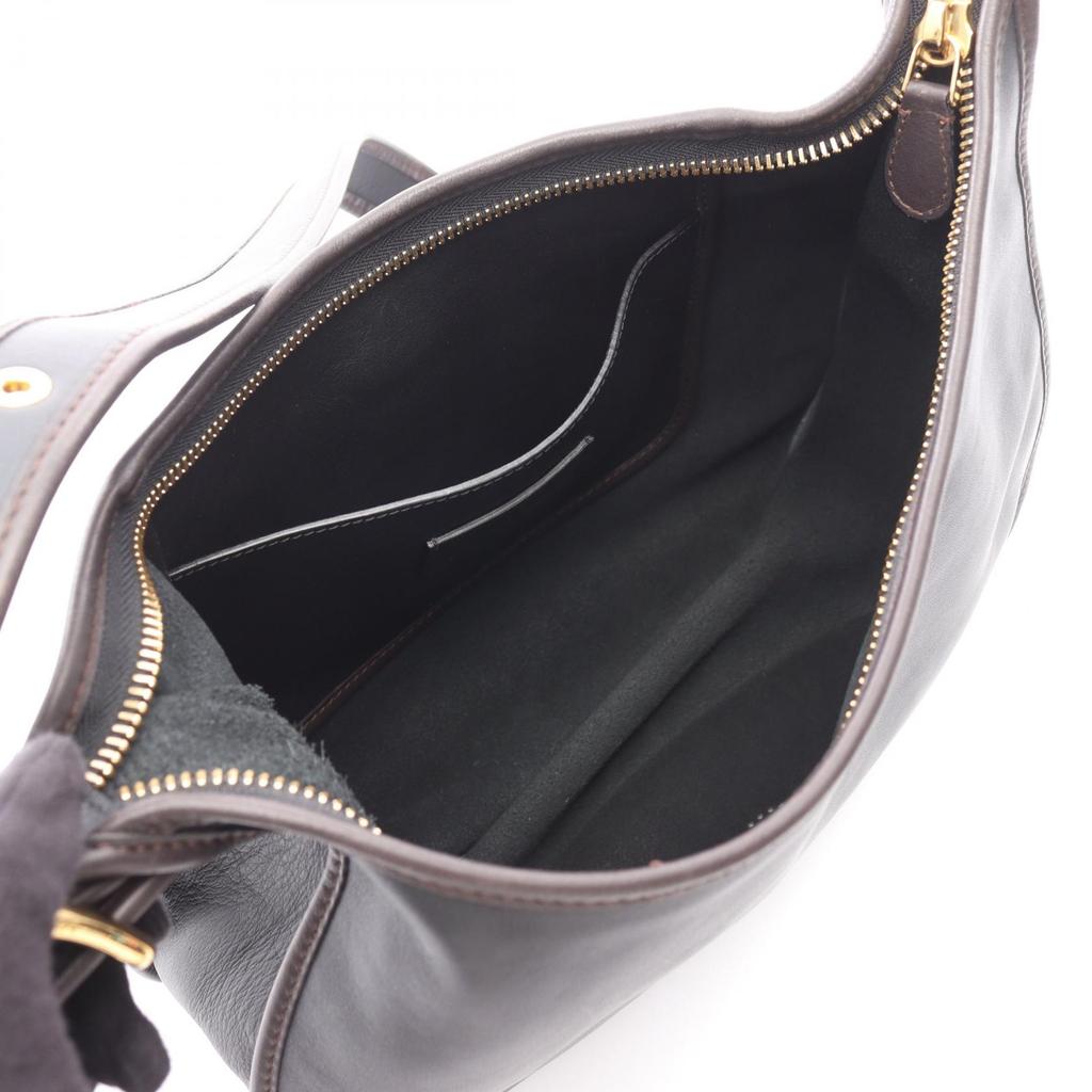 Used LOEWE Sophia Anagram Shoulder Bag leather Black Brown Used Women