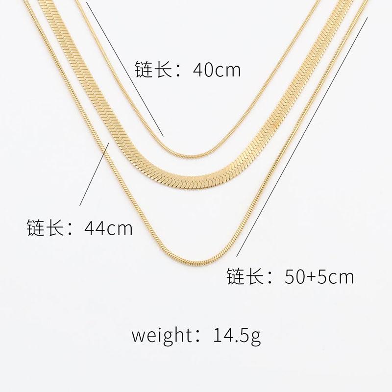 

Multi-Layer Chain Does Not Fade Titanium Steel Jewelry Stacked With Three-Layer Chain Necklace Girls золотий