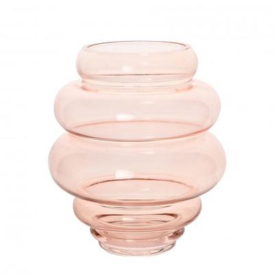 Hestia Handmade Coloured Glass Round Tapered Vase - Pink
