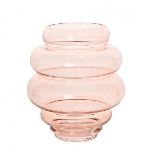 Hestia Handmade Coloured Glass Round Tapered Vase - Pink