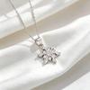 925 Sterling Silver Snowflake Pendant Necklace, Cubic Zirconia Jewelry, Sparkling Crystal Necklace for Women Christmas Gift