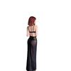 Mesh perspective suspender long dress night show sexy dress gathering underwear plus lower skirt sauna technician work clothes