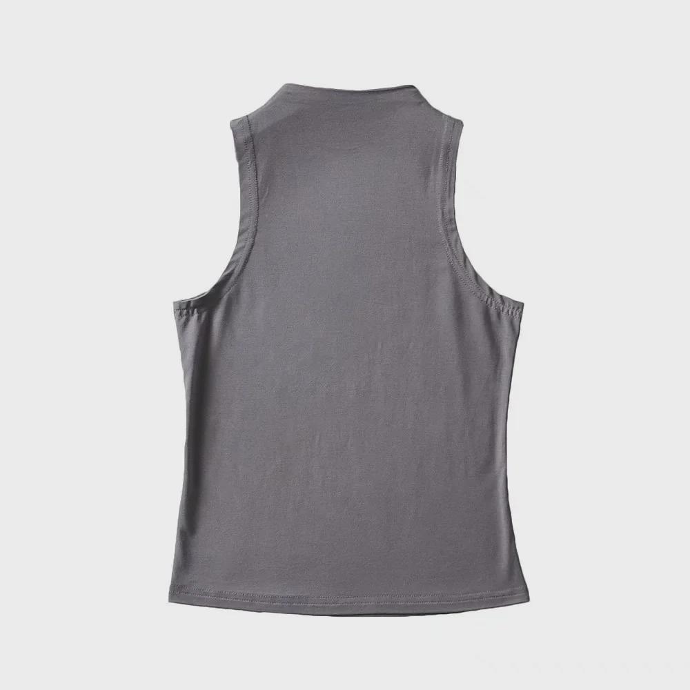 YPFF Trendy European Women's Sleeveless High-Neck Crop Top