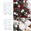 6pcs Xmas Hanging Decoartion Christmas Balls Plastic White Christma Tree Hanging Ball New Year DIY Gifts Glitter Christmas Balls