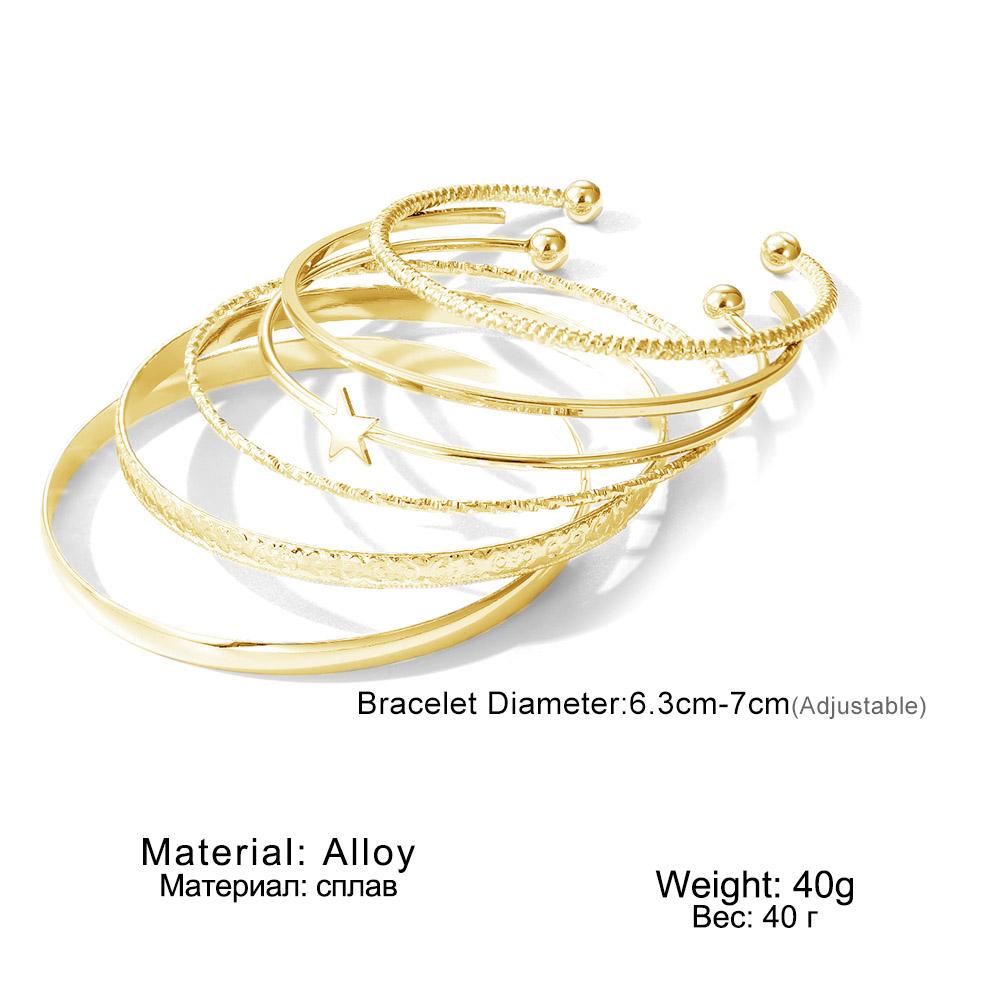 Nuovi Bracciali 2023 per Uomo e Donna Bracciali da Nightclub Lusso Festa Metallo Pentagramma Set di Bracciali Oro Inciso Gioielli Retrò Regalo