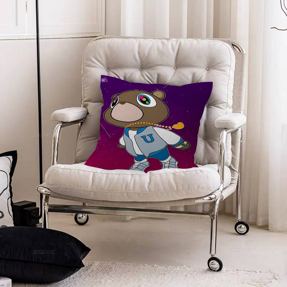 Rapper Singer Kanye West Pillow Covers Cartoon Sofa Decorative Home Double-sided Printing Short Plush Cute Cushion Cover