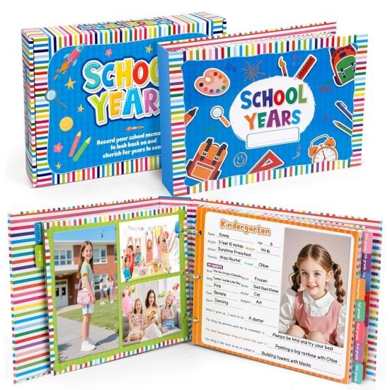 School Memory Book Scrapbook for Kids Photo And Artwork Organizer Preschool To High School Keepsake Album
