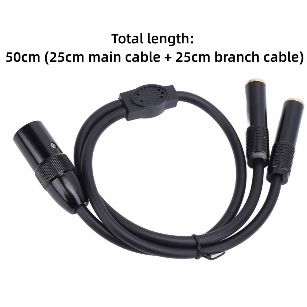 Plug and Play 3Pin XLR Male to Dual 6.35mm Female Gold Plated Stereo Converter Cable  Amplifier