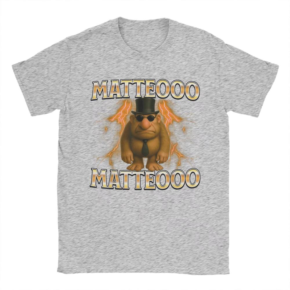 Matteo Matteo Funny Italian Brainrot Meme Men Women T Shirts Casual Tee Shirt Short Sleeve O Neck TShirts Cotton Plus Size Tops