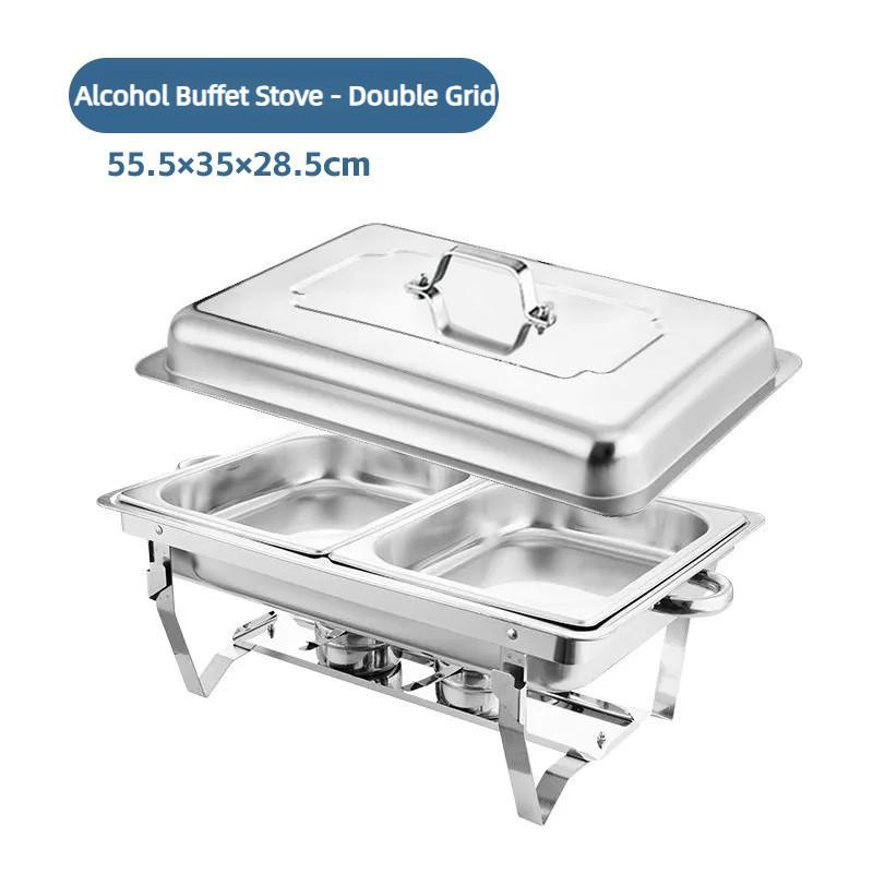 Hotel Restaurant Dining Stove Thickened Stainless Steel Buffet Stove Alcohol Heating And Insulation Grid Buffy Stove