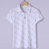 Damen 4XL Kurzarm-T-Shirt Frühling und Sommer Revers Bedruckt Vielseitiges Poloshirt Lässig Revers Damenmode Top