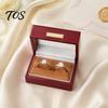 Jewelry Box for Engagement Faux Leather Ring Box, Soft Velvet Lining Flip Top Storage Lined Gift Case, Decorative Holder And Wedding Proposal Elegant