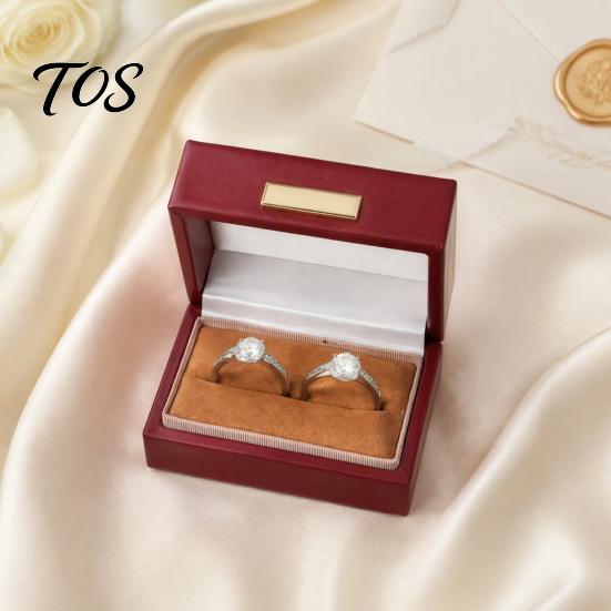 Jewelry Box for Engagement Faux Leather Ring Box, Soft Velvet Lining Flip Top Storage Lined Gift Case, Decorative Holder And Wedding Proposal Elegant