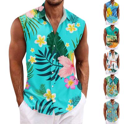 Tricou pentru bărbați, de vară, pentru surfing pe plajă, ocazional, fără mâneci