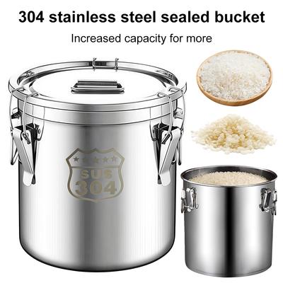 6/12L Luchtdichte Canister van 304 Roestvrij Staal met Vergrendelingsklem Luchtdichte Canister voor Rijst Graan Opslag Emmer Keuken Container
