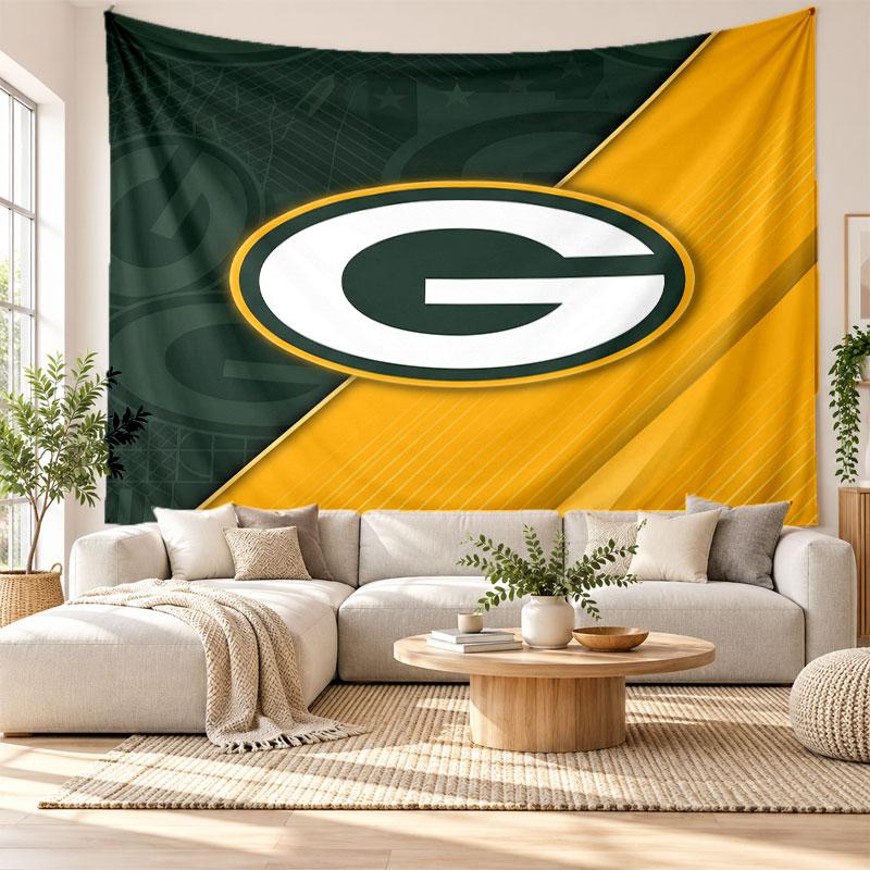 Green Bay Packers Wall Tapestry, Soft Fabric Wall Hanging, Decorative Backdrop For Bedroom Home Wall Art