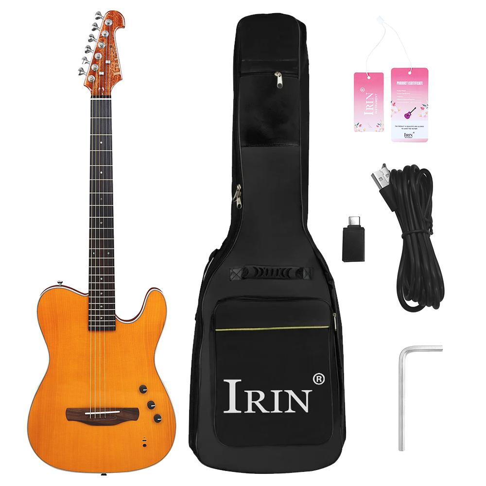 IRIN 39 Inch Folk Electric Guitar 22 Fret 6 Strings Smart Bluetooth Full Single Board Silent Electric Acoustic Wood Guitarra