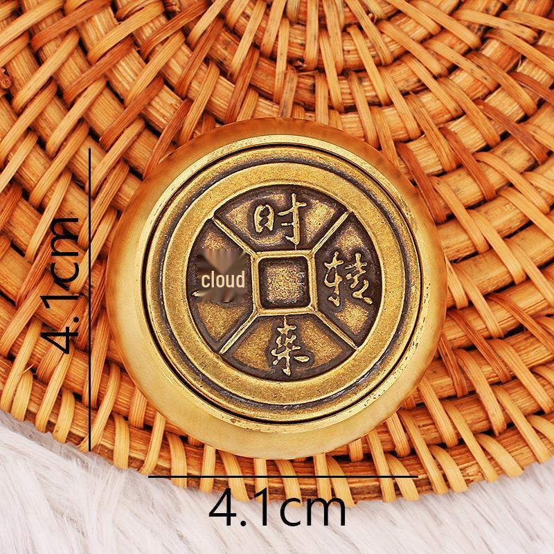 Brass Double-Sided Spinning Good Fortune Fingertip Decompression Toy