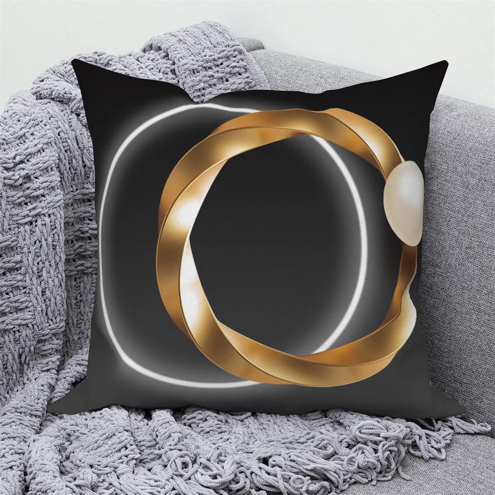 Can Be for Living Room Nordic Pillowcase Decorative Luxury Golden Feather Geometric Sofa Cushion Cover