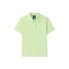 Knitted Short Sleeve Elastic Polo Shirt Women Tops Light-Green L126W023-0420
