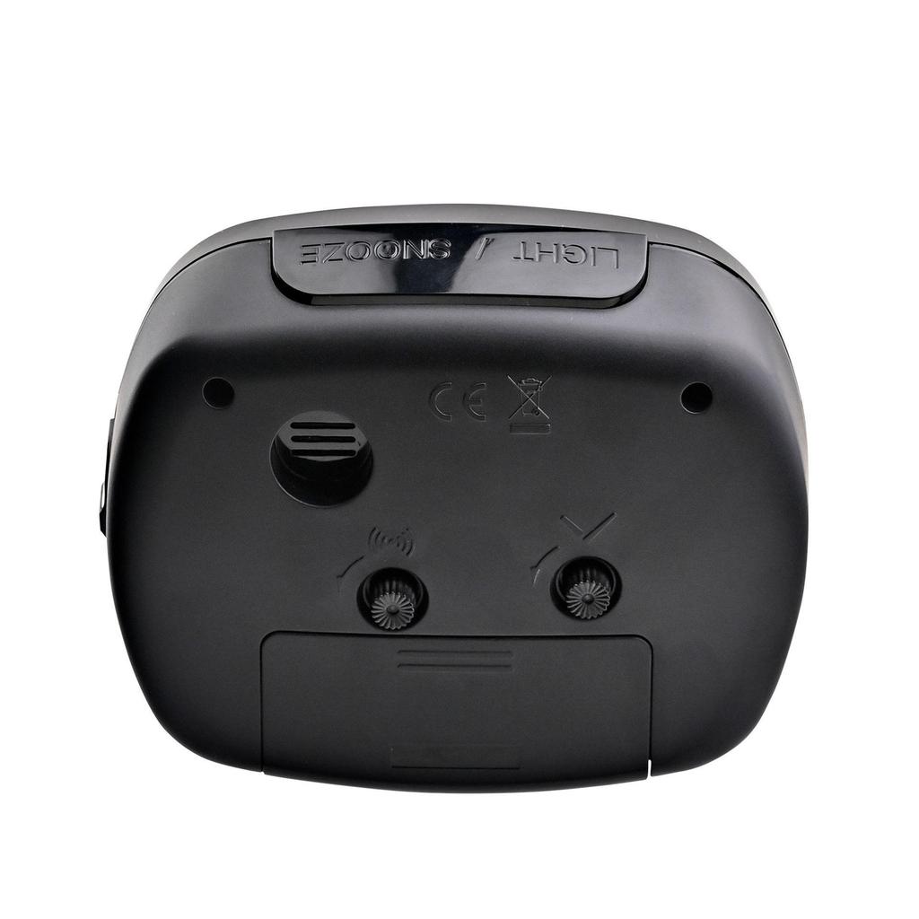 Hometime Alarm Clock Oval with Luminous Hands - Black Case