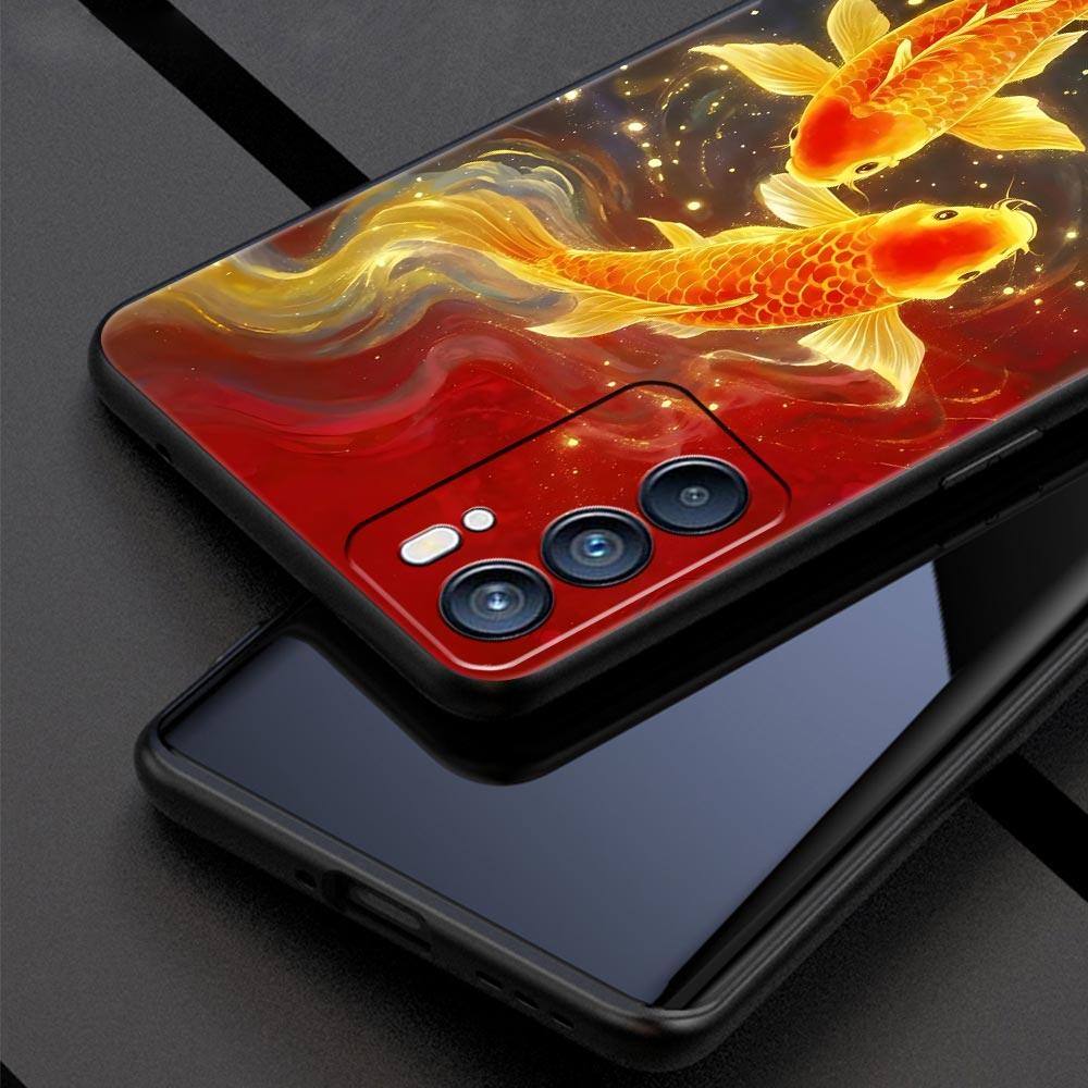 Goldfish Swimming Phone Case For Oppo A17 A31 A54 A57 A78 A79 A98 Find X5 X6 Reno 6 7 8 10 11 12 13 F Pro 5G Soft TPU Cover Bags