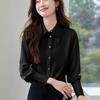 Women Blouses Shirts 2025 Spring Long Sleeve Women Blouse Shirt Office Lady Turn Down Collar Black White Blouse Shirt Women Tops J921