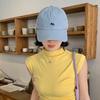 Cute Fox Embroidered Blue Baseball Hat Women In 2025 Korean Edition Head Circumference Show Face Small Duck Tongue